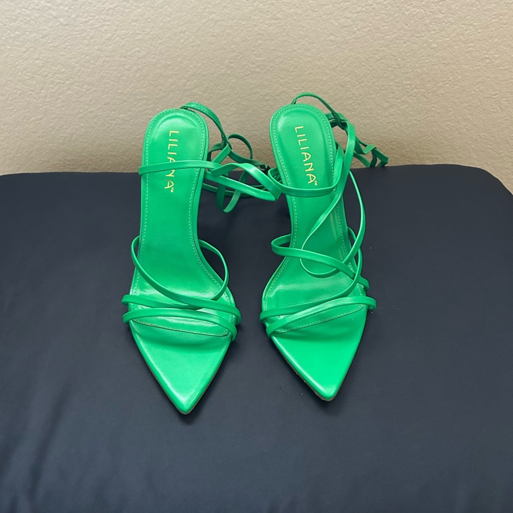 Liliana Women's Green Strappy Heels